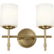 Ali 2 Light 14 inch Brushed Natural Brass Bath Vanity Light Wall Light