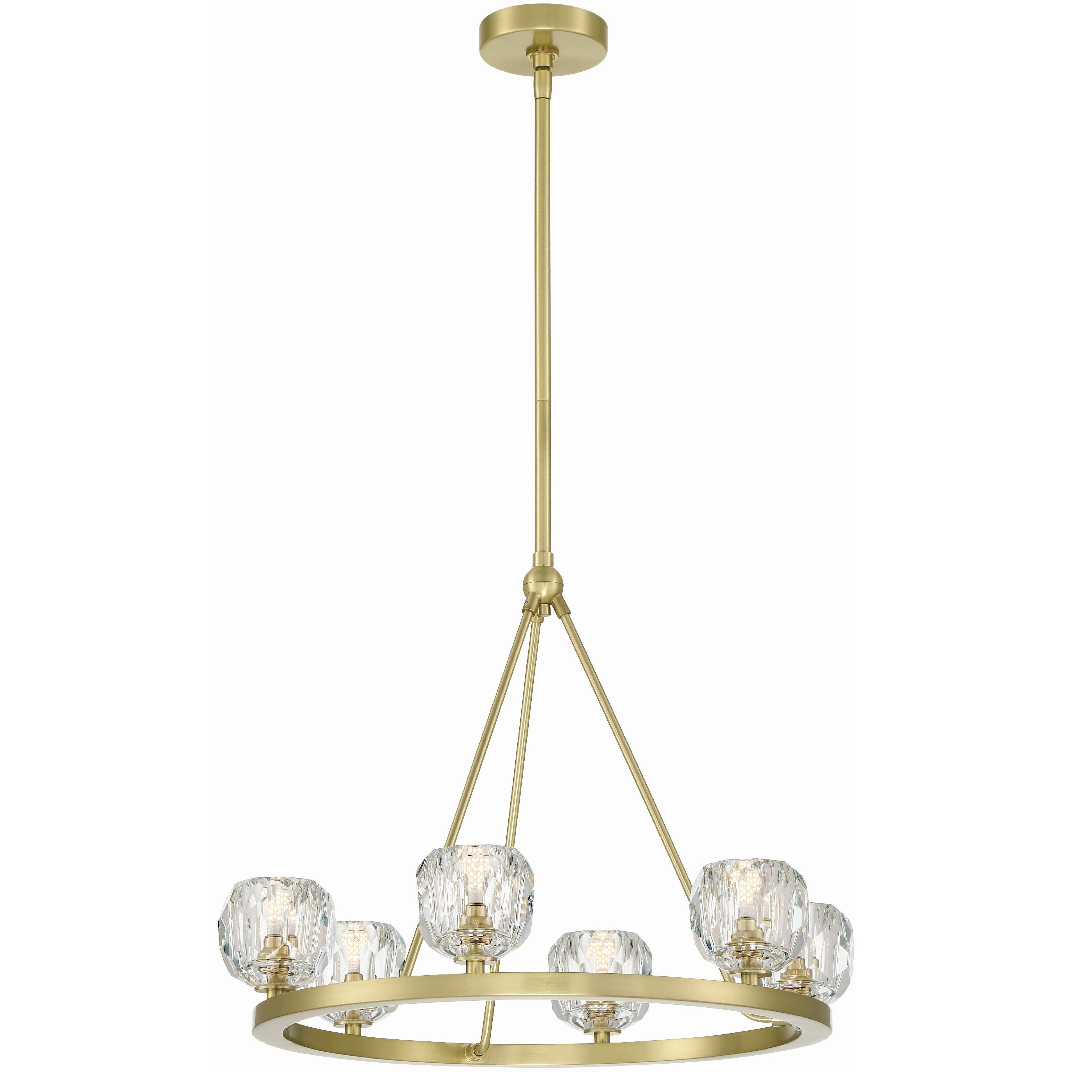 Aragon 6 Light 24 inch Soft Brass Chandelier Ceiling Light