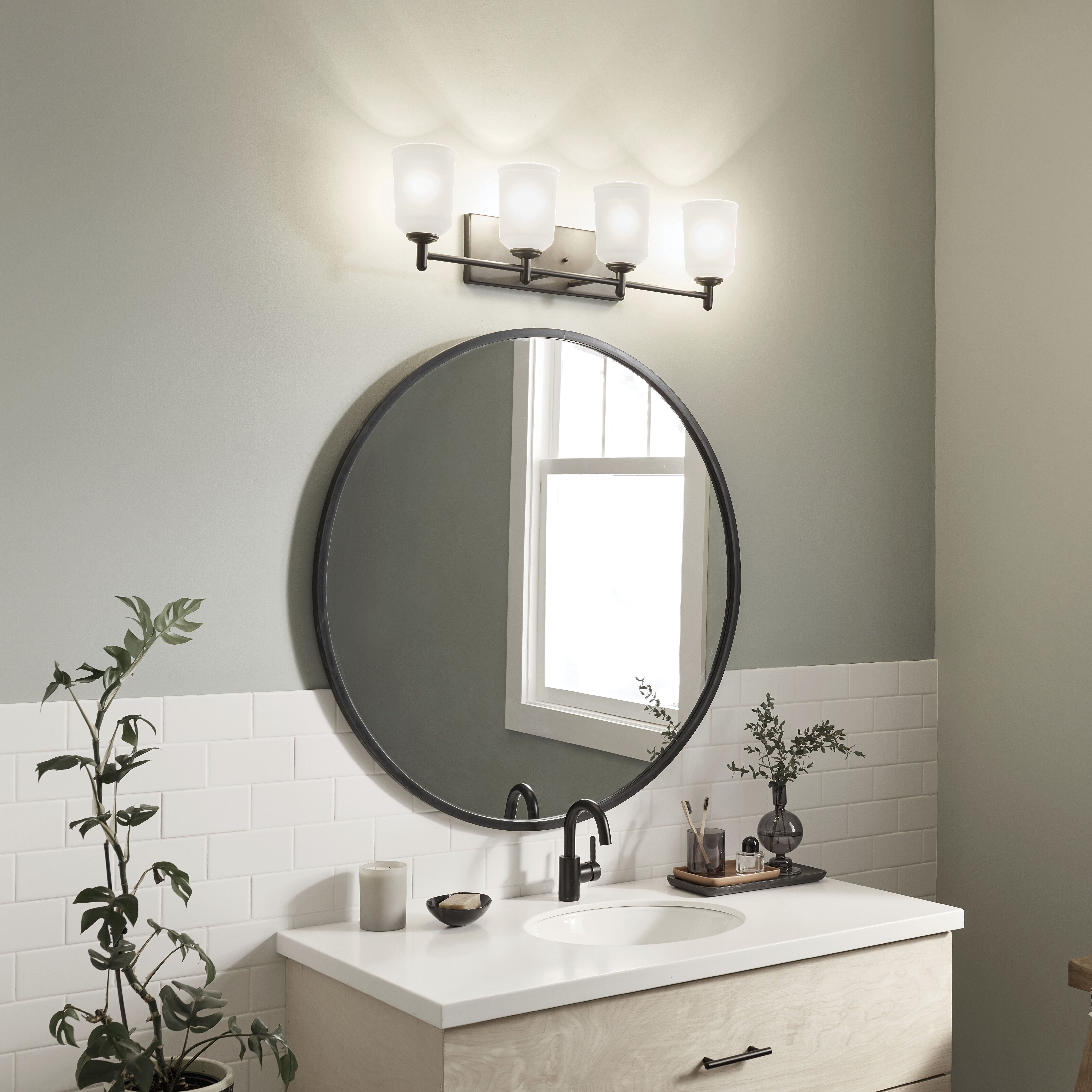 Black 4 light bathroom vanity light cheap