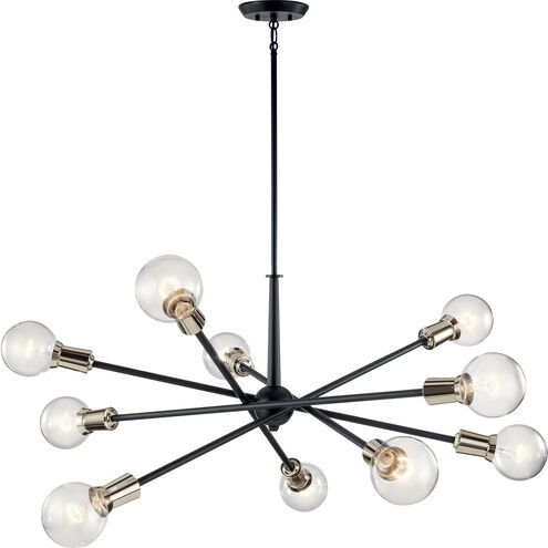 Armstrong 10 Light 47 inch Black Chandelier 1 Tier Large Ceiling Light, 1 Tier Large