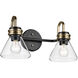 Farum 2 Light 19.25 inch Black Vanity Light Wall Light
