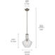 Everly 1 Light Brushed Nickel Pendant Ceiling Light in Clear