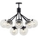Silvarious 12 Light Black Chandelier/Semi Flush Ceiling Light in Clear Crackle