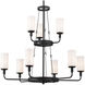Homestead Vetivene 9 Light 40 inch Textured Black Chandelier Ceiling Light, Vetivene