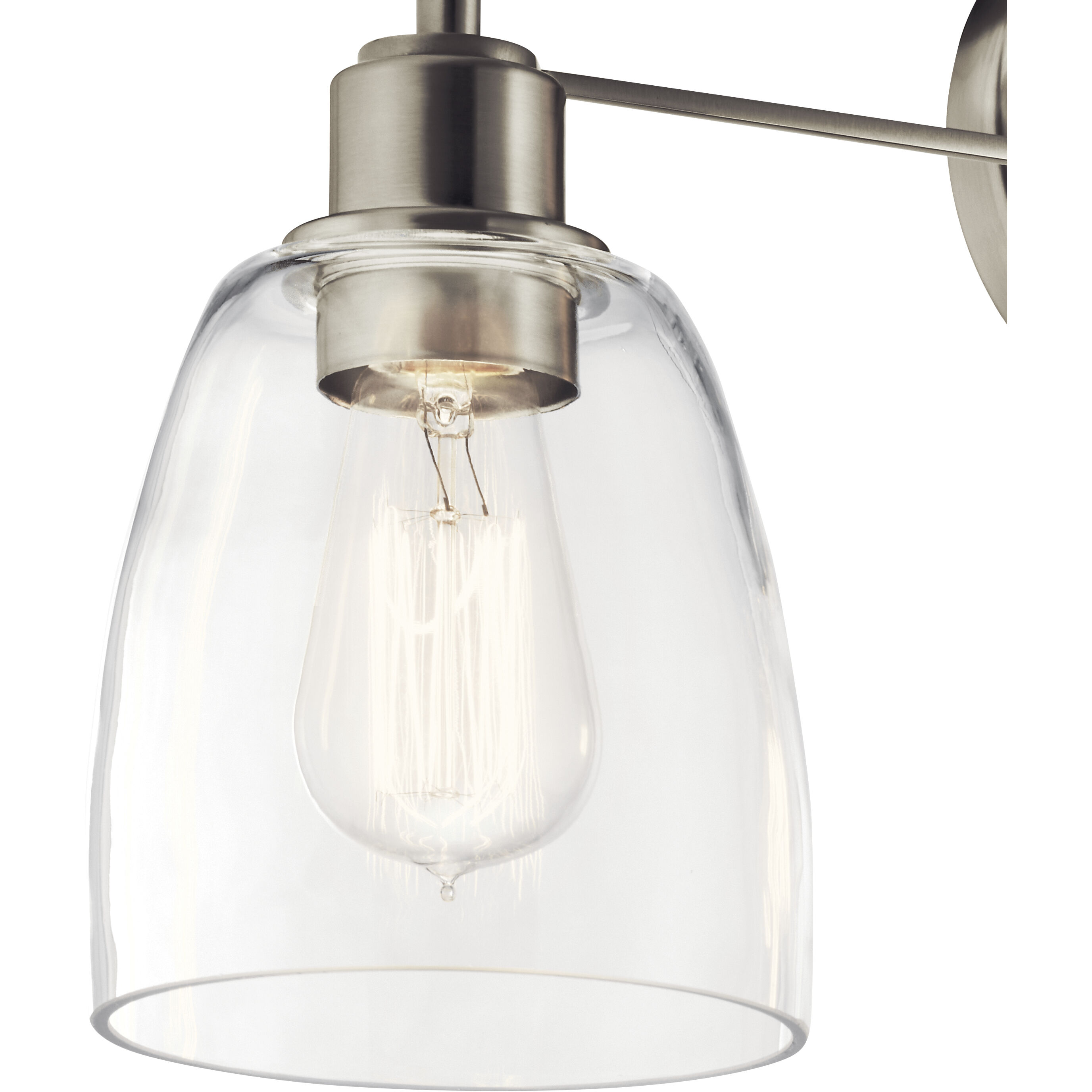 Meller 3 Light 24.25 inch Nickel Textured Bath Vanity Light Wall Light