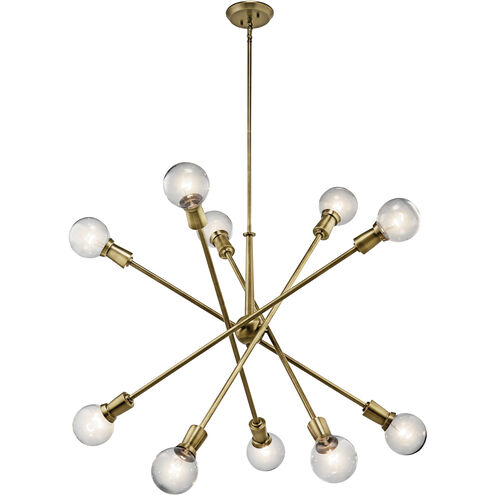 Armstrong 10 Light 47 inch Natural Brass Chandelier 1 Tier Large Ceiling Light, 1 Tier Large