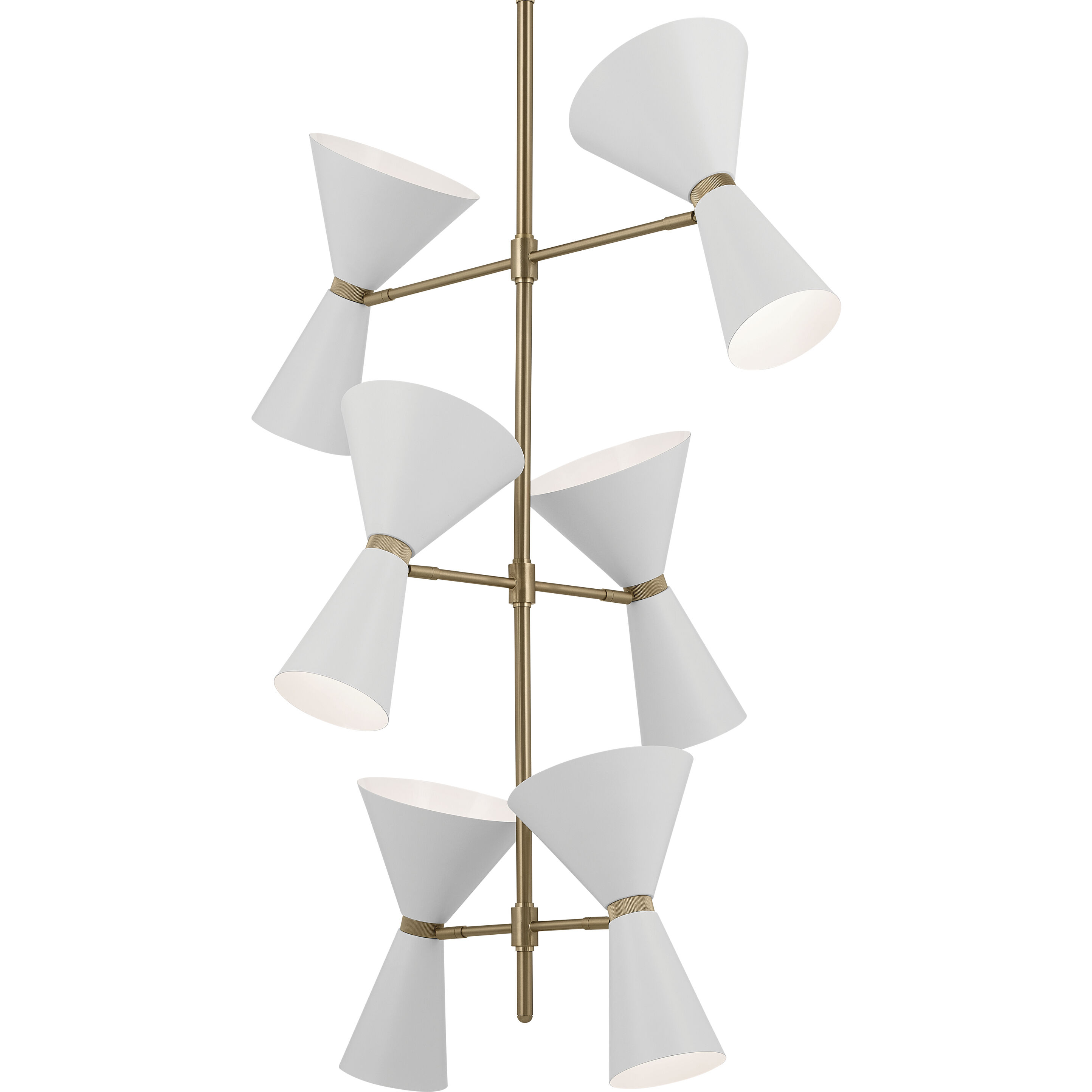 Phix LED 22.5 inch Champagne Bronze with White Foyer Chandelier Ceiling Light