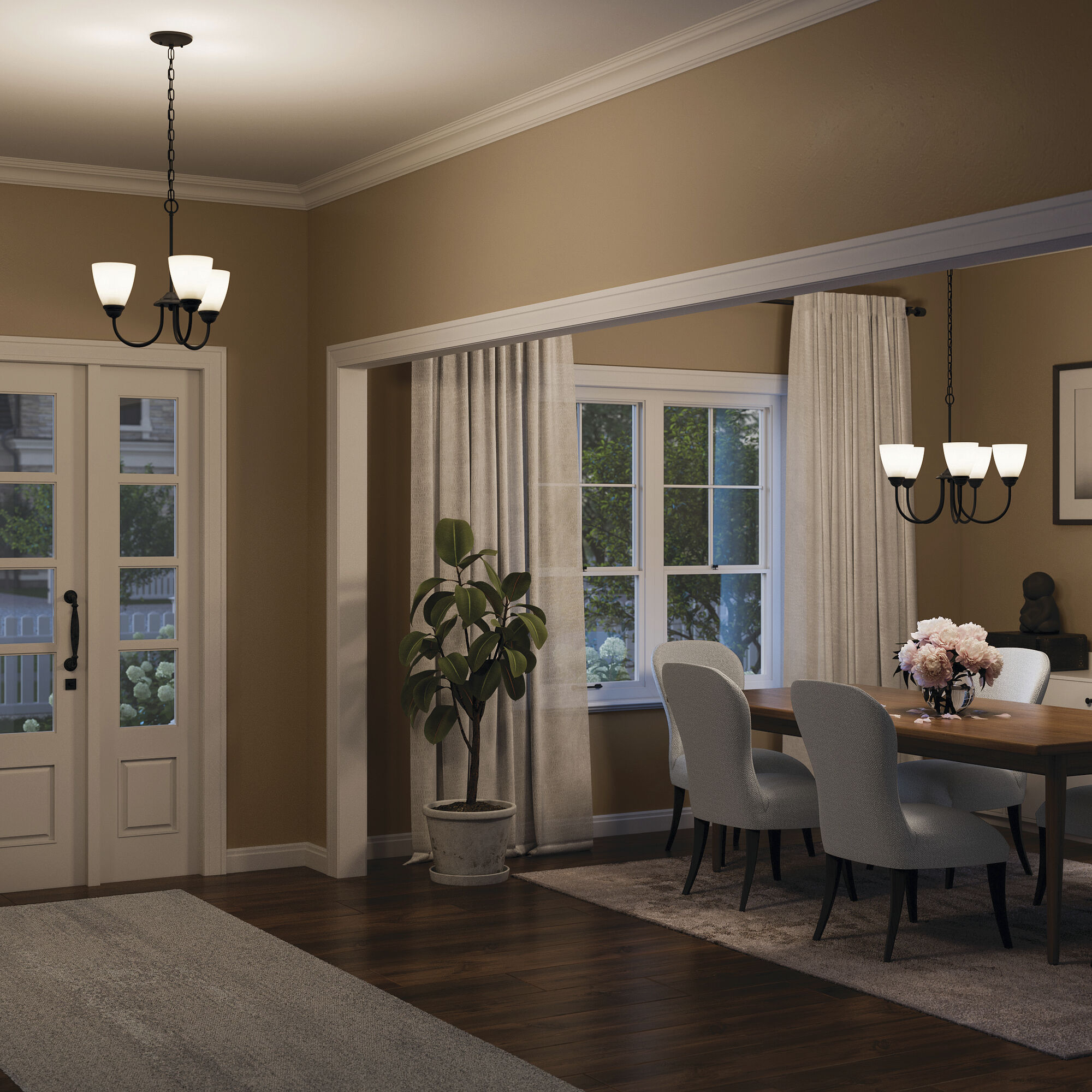 Jolie 3 Light Black Mini Chandelier Ceiling Light in Incandescent