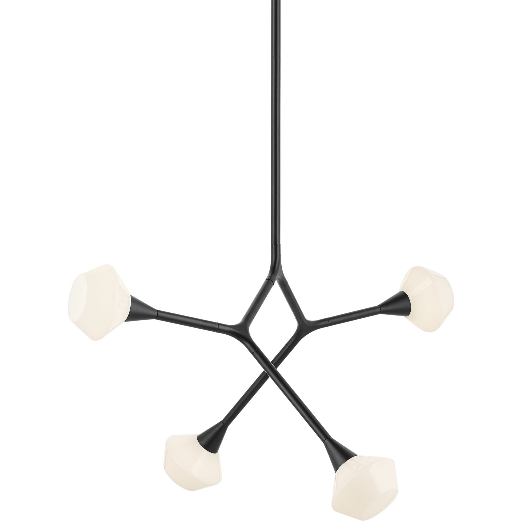 Cassius 4 Light 5.25 inch Black Chandelier Ceiling Light, Convertible