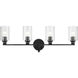 Gioe 4 Light 32.25 inch Black Vanity Light Wall Light