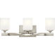 Marette 3 Light 23 inch Brushed Nickel Wall Mt Bath 3 Arm Wall Light