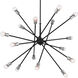 Armstrong 16 Light Black Chandelier Ceiling Light, Large