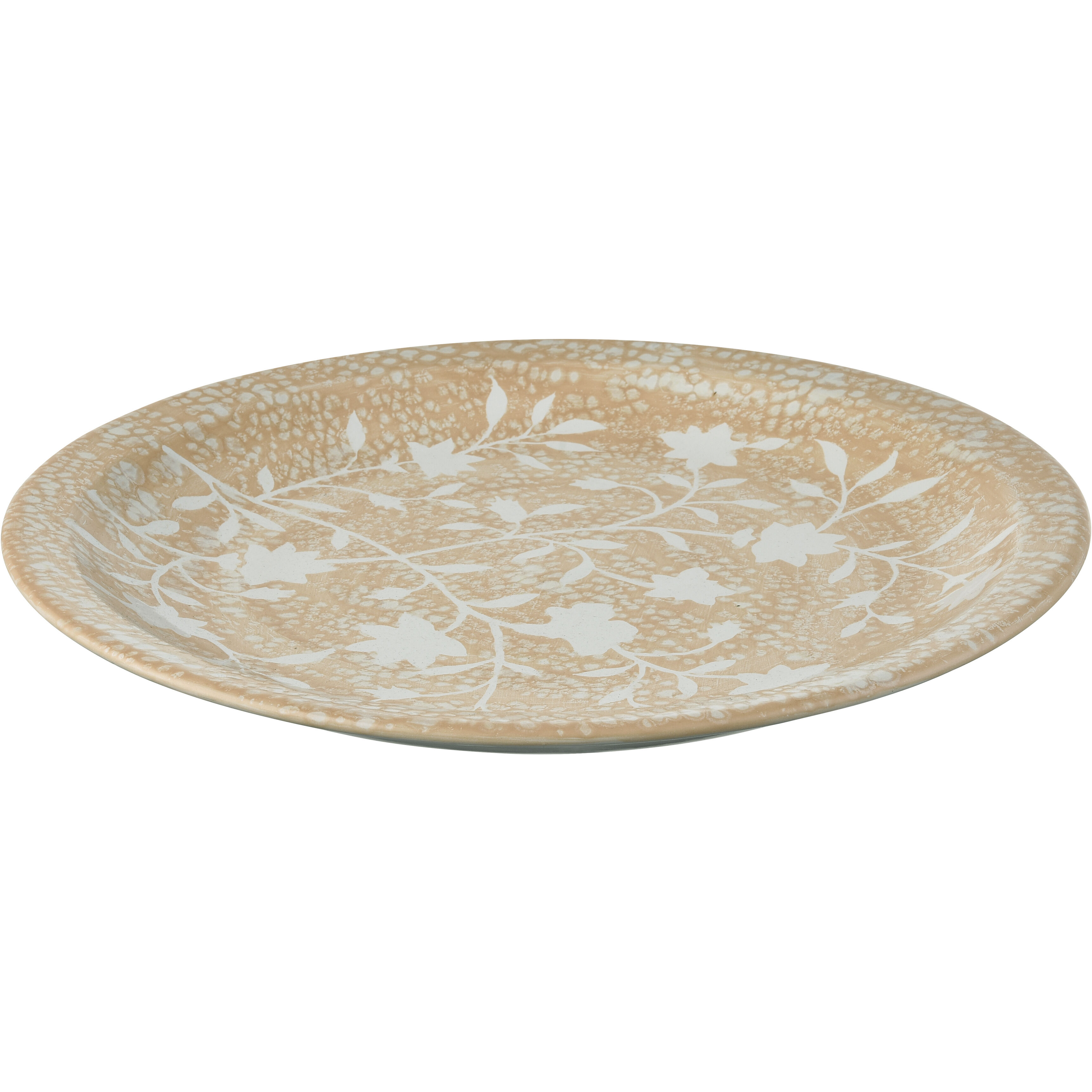 Yvonne 18 X 18 inch Cream Glazed with White Charger