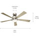 Lucian Elite 52 inch Polished Nickel with Black/Silver Blades Ceiling Fan