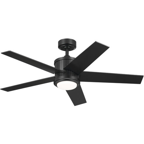 Brahm 48 inch Satin Black with Satin Black/Silver Blades Ceiling Fan