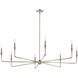 Alvaro 8 Light Polished Nickel Chandelier Ceiling Light, 1 Tier Large