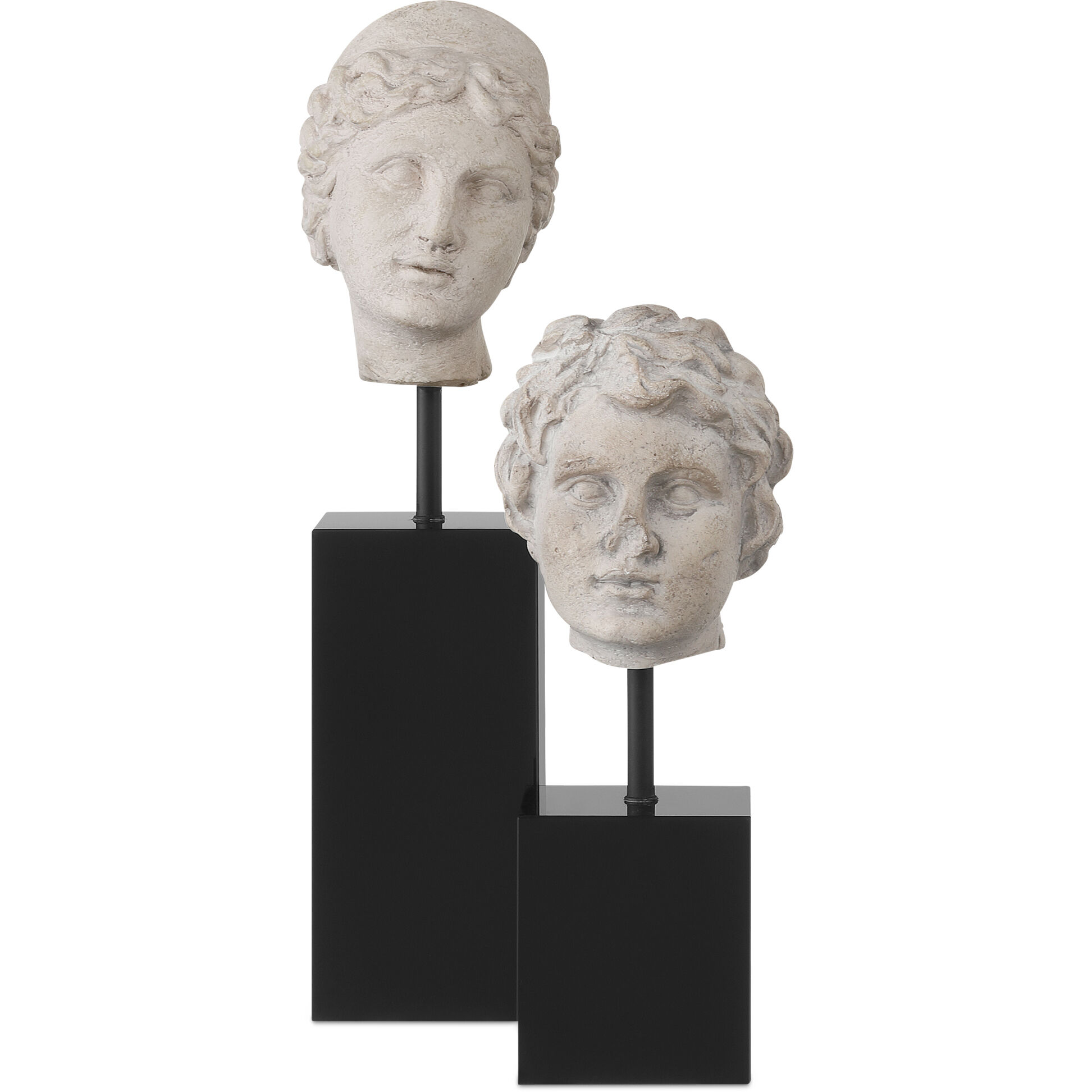 Venus Head on Stand 12.5 X 3.5 inch Sculptures, Set of 2