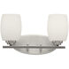 Eileen 2 Light 14 inch Brushed Nickel Wall Mt Bath 2 Arm Wall Light in Incandescent