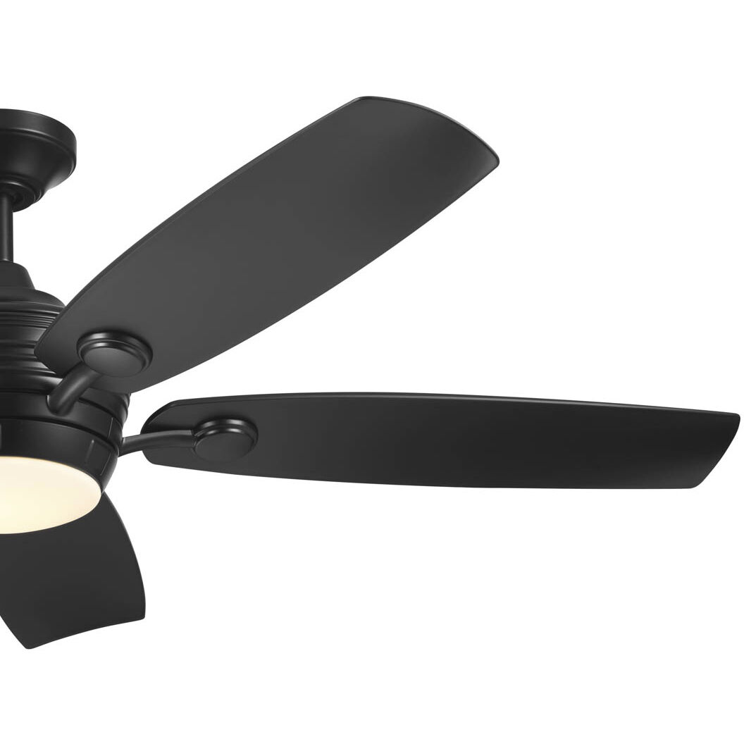 Tranquil 56 inch Satin Black with Black Blades Ceiling Fan