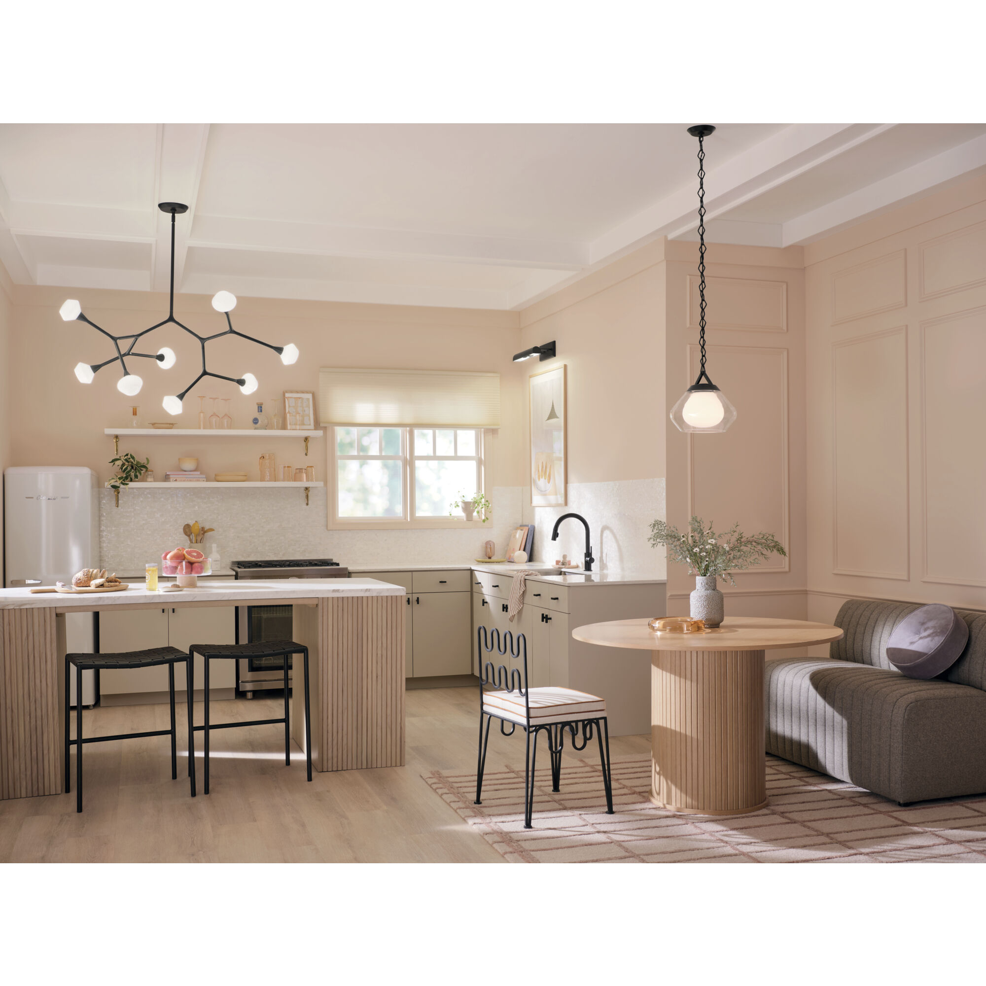 Cassius 8 Light 26.5 inch Black Chandelier Ceiling Light, Convertible