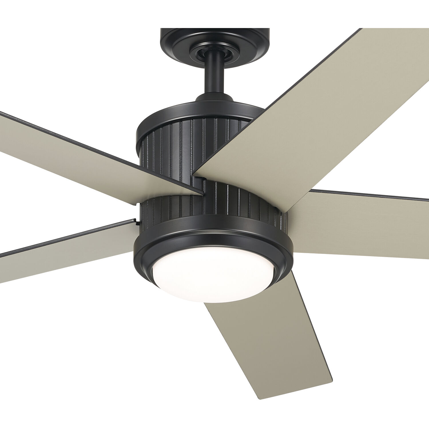 Brahm 48 inch Satin Black with Satin Black/Silver Blades Ceiling Fan