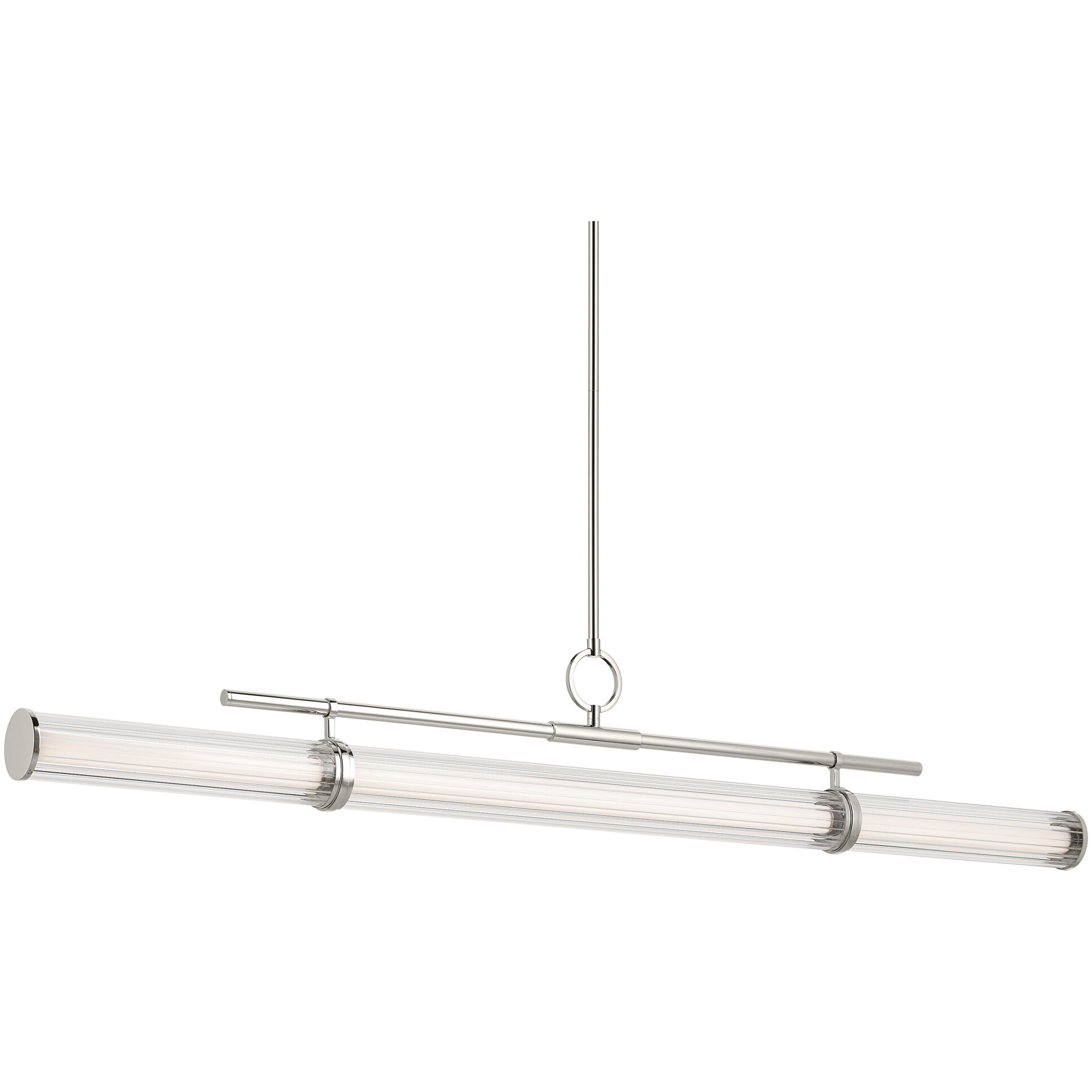 Riven LED 8 inch Polished Nickel Chandelier Linear Ceiling Light