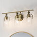 Everett 3 Light 24 inch Brushed Brass Bath Vanity Light Wall Light