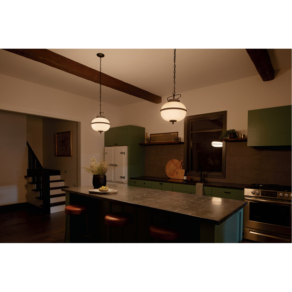 Kichler 52478BKT Homestead Opal 2 Light 12 inch Textured