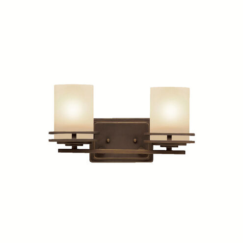 Hendrik 2 Light 15 inch Olde Bronze Wall Mt Bath 2 Arm Wall Light in Light Umber