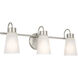 Erma 3 Light 23 inch Brushed Nickel Bath Vanity Light Wall Light, 3 Arm