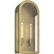 Marea 2 Light 25 inch Natural Brass Outdoor Wall Light