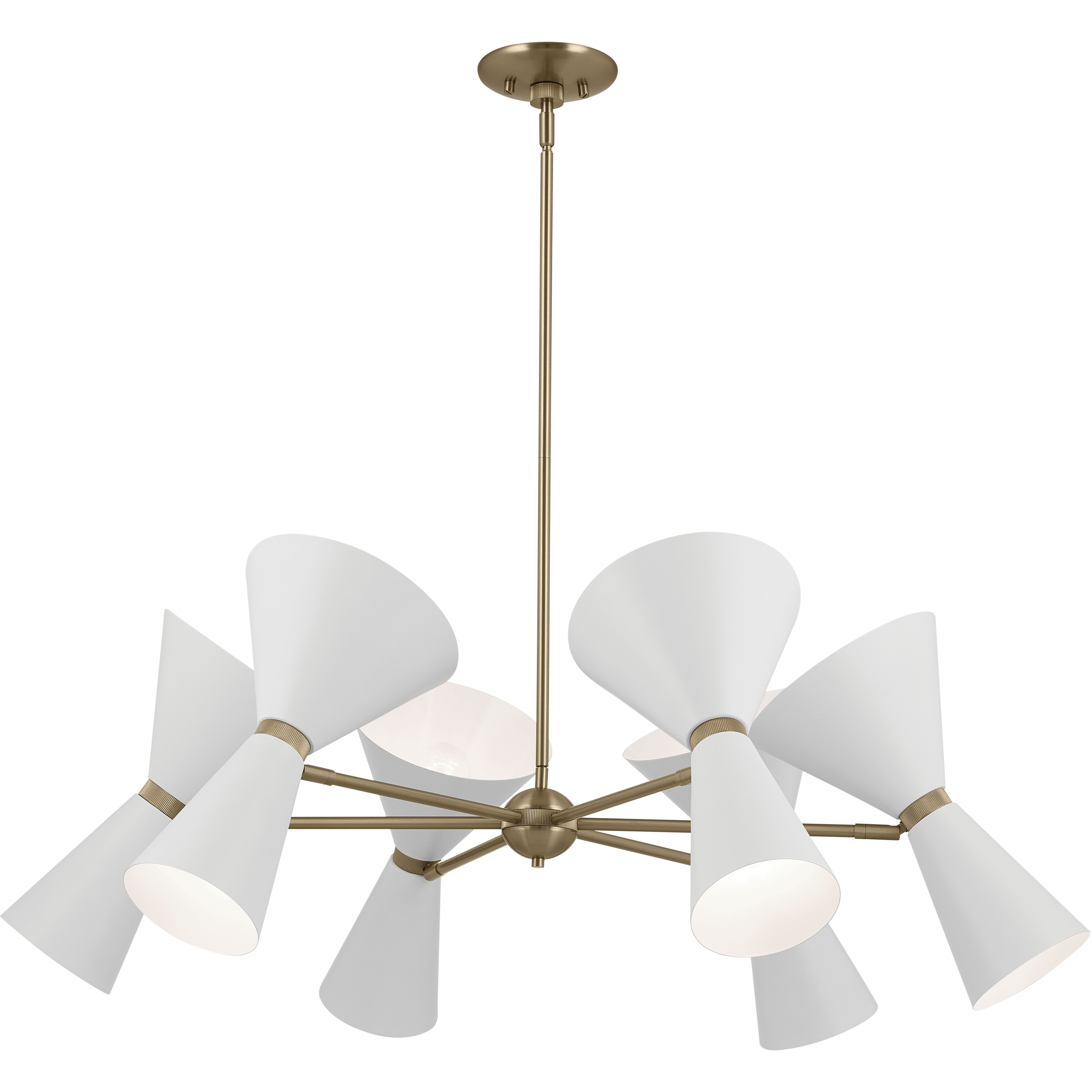 Phix LED 38.75 inch Champagne Bronze with White Chandelier Ceiling Light