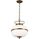 Homestead Opal 2 Light 12 inch Champagne Bronze Pendant Ceiling Light, Opal