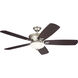 Crescent 56 inch Brushed Nickel with Walnut Blades Ceiling Fan