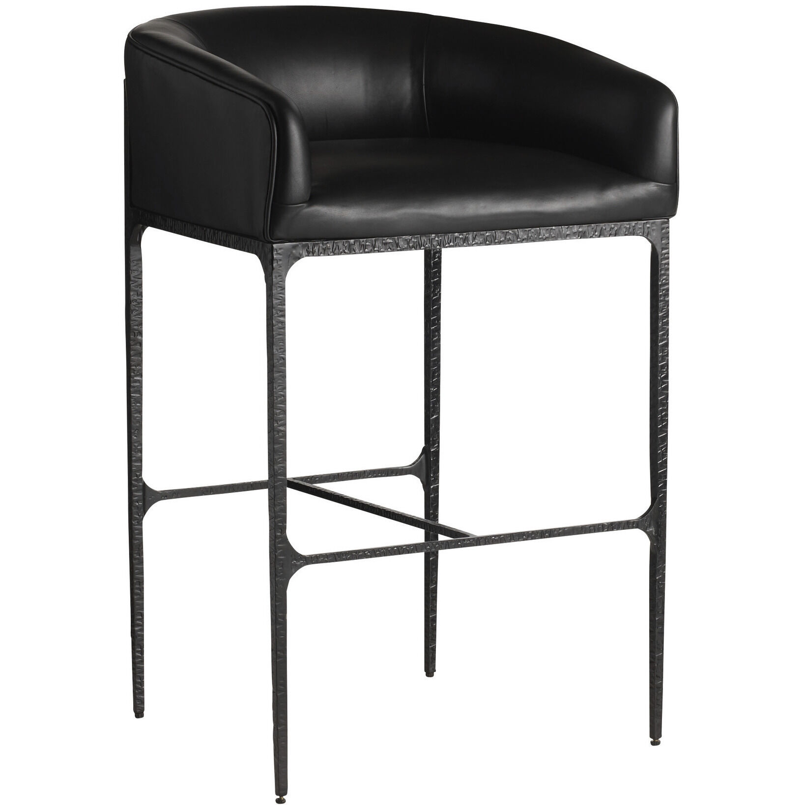 Osbourne 39 inch Black and Blackened Iron Bar Stool