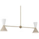Phix LED 48 inch Champagne Bronze with Greige and White Linear Chandelier Ceiling Light