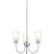 Erma 3 Light Brushed Nickel Chandelier Ceiling Light, Small, 1 Tier