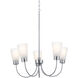 Erma 5 Light Brushed Nickel Chandelier Ceiling Light, Medium, 1 Tier