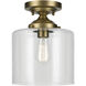 Winslow 1 Light Natural Brass Semi Flush Light Ceiling Light