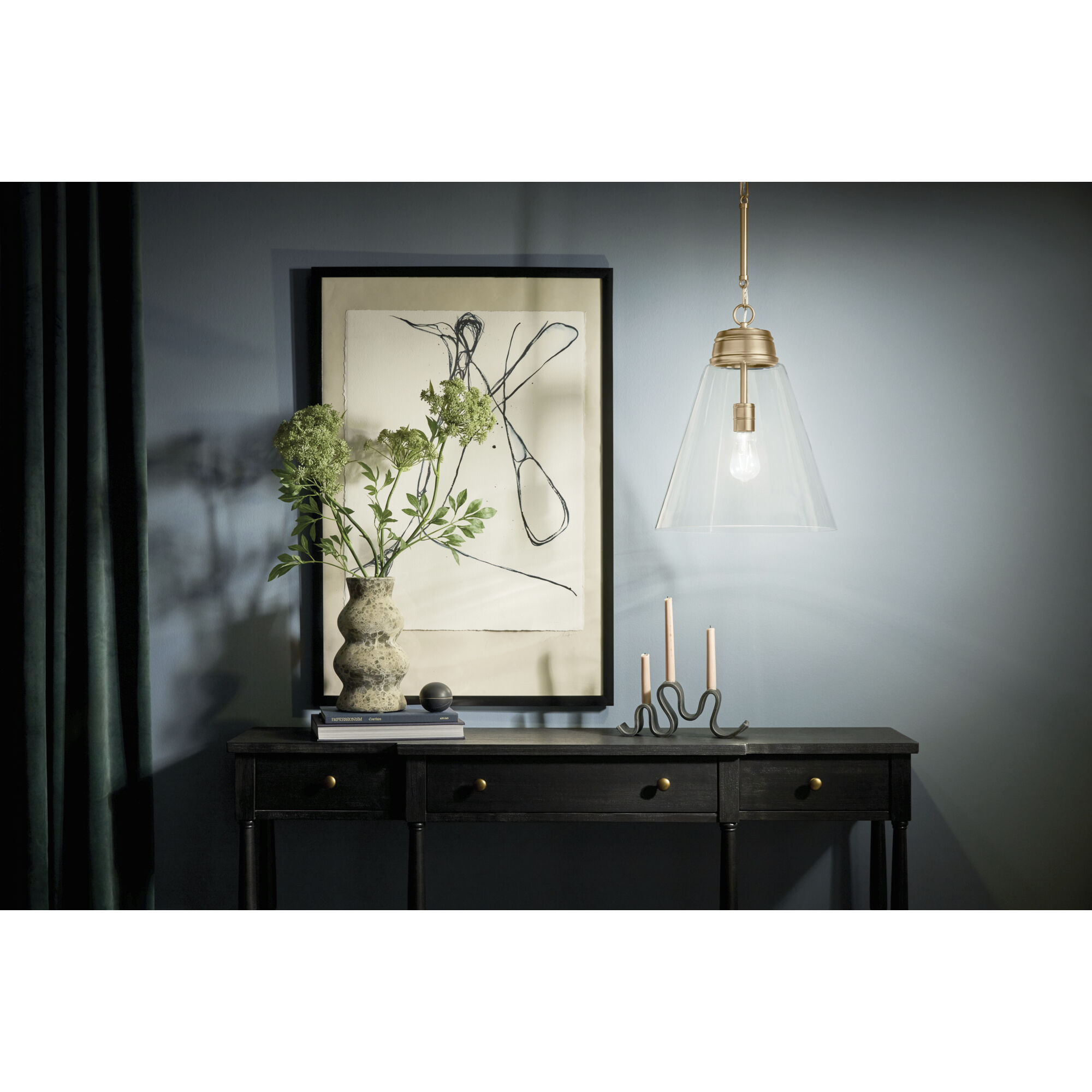 Marsailli 1 Light Champagne Bronze Pendant Ceiling Light, Large