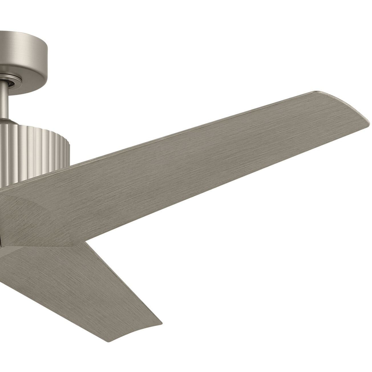 Almere 56 inch Brushed Nickel with Weathered White Walnut Blades Ceiling Fan
