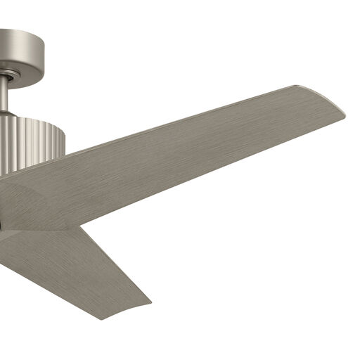 Almere 56 inch Brushed Nickel with Weathered White Walnut Blades Ceiling Fan