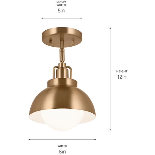 Kichler 52601CPZ Niva LED 8 inch Champagne Bronze Semi Flush Mount Ceiling  Light