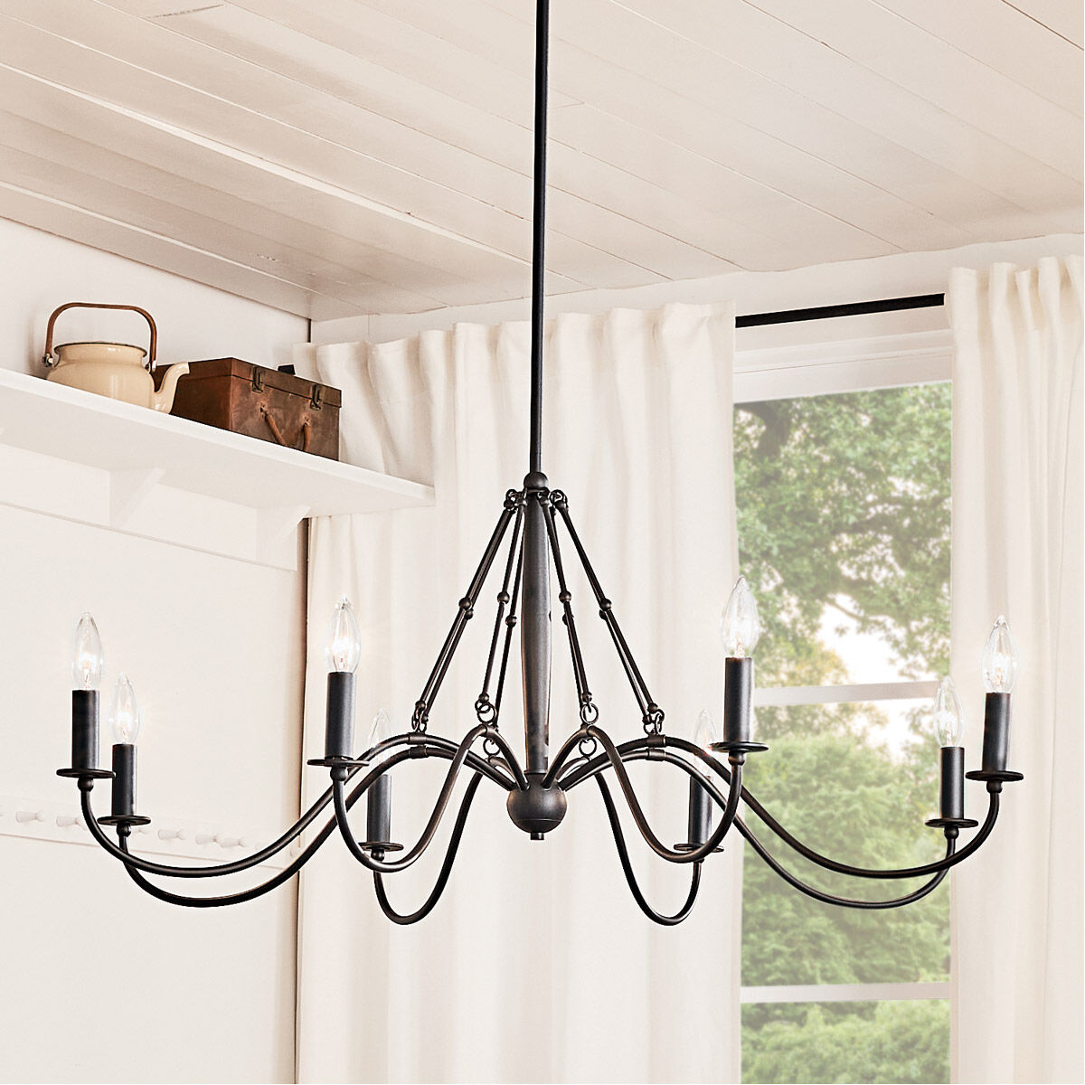 Homestead Freesia 8 Light 38 inch Textured Black Chandelier Ceiling Light, Freesia