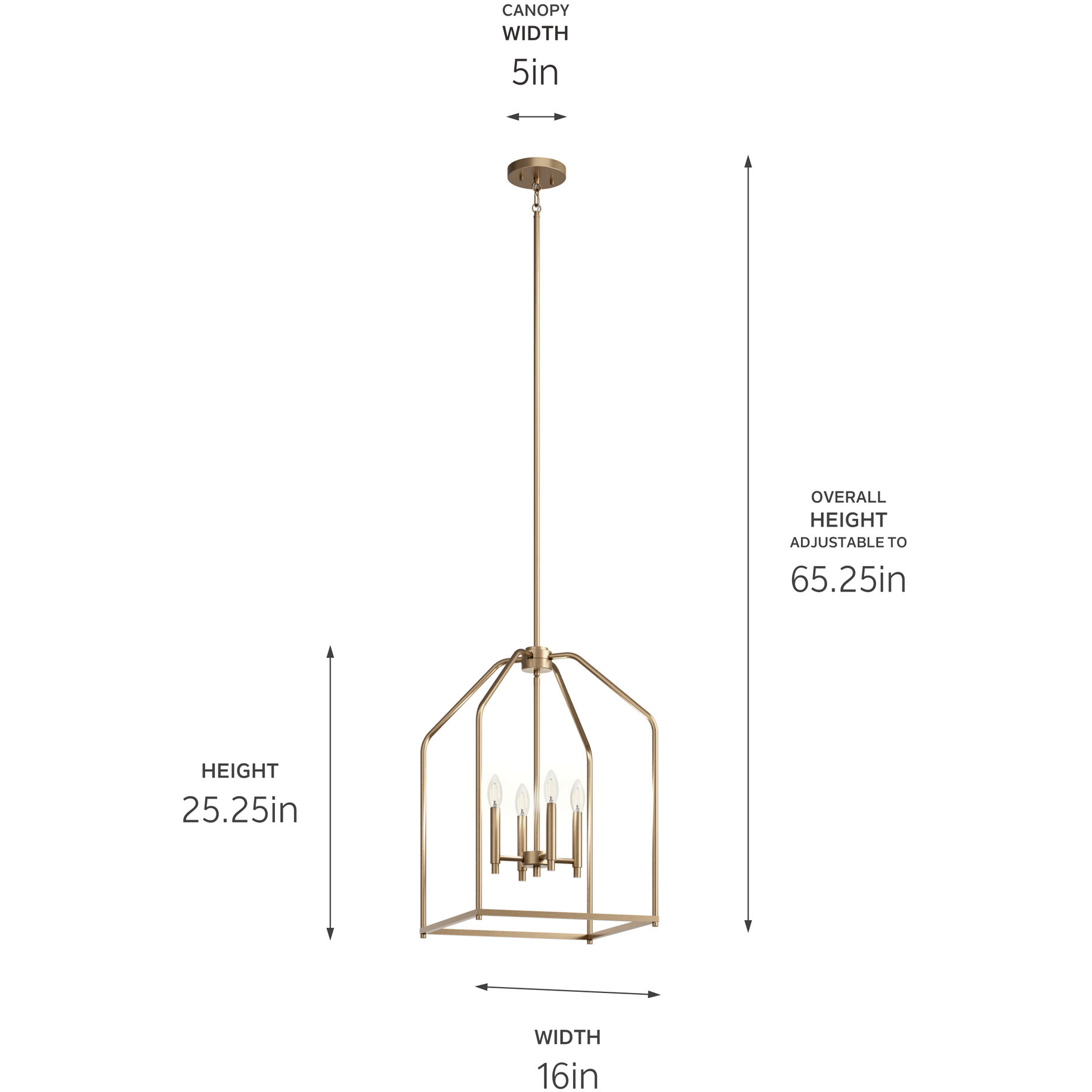 Madden 4 Light 16 inch Champagne Bronze Foyer Pendant Ceiling Light