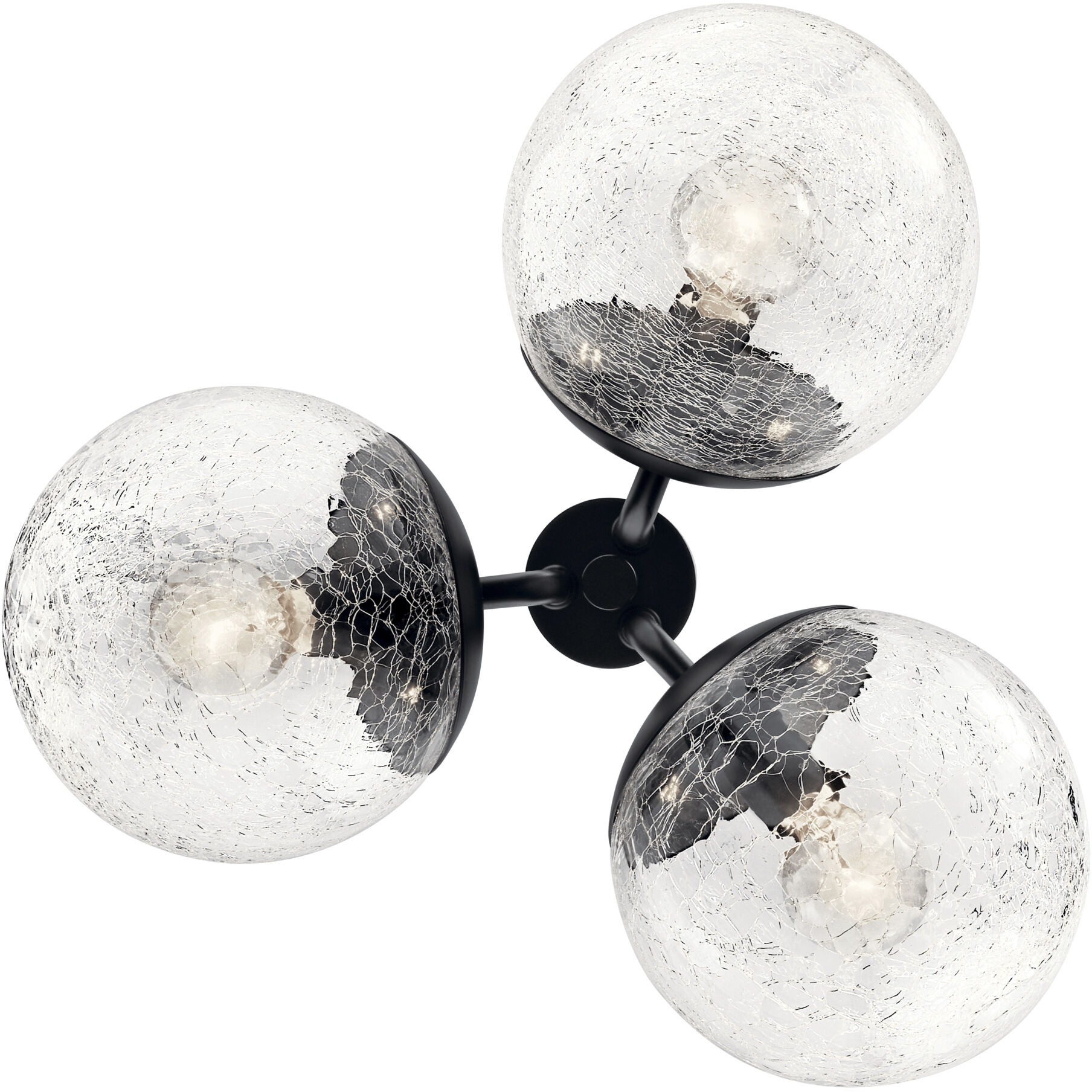 Silvarious 3 Light Black Chandelier/Semi Flush Ceiling Light