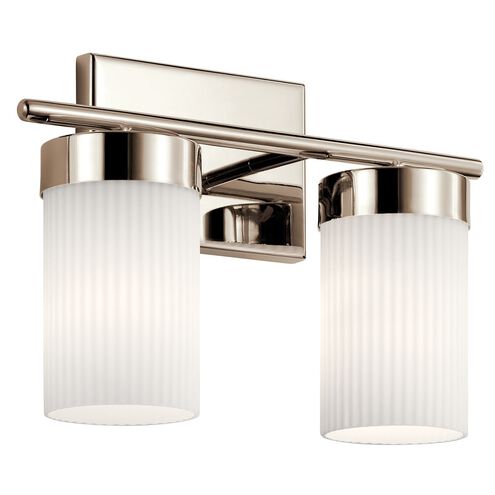 Ciona 2 Light 15 inch Polished Nickel Wall Mount Bath Light Wall Light, 2 Arm