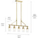 Everett 5 Light 6.5 inch Brushed Brass Chandelier Ceiling Light in Natural Brass
