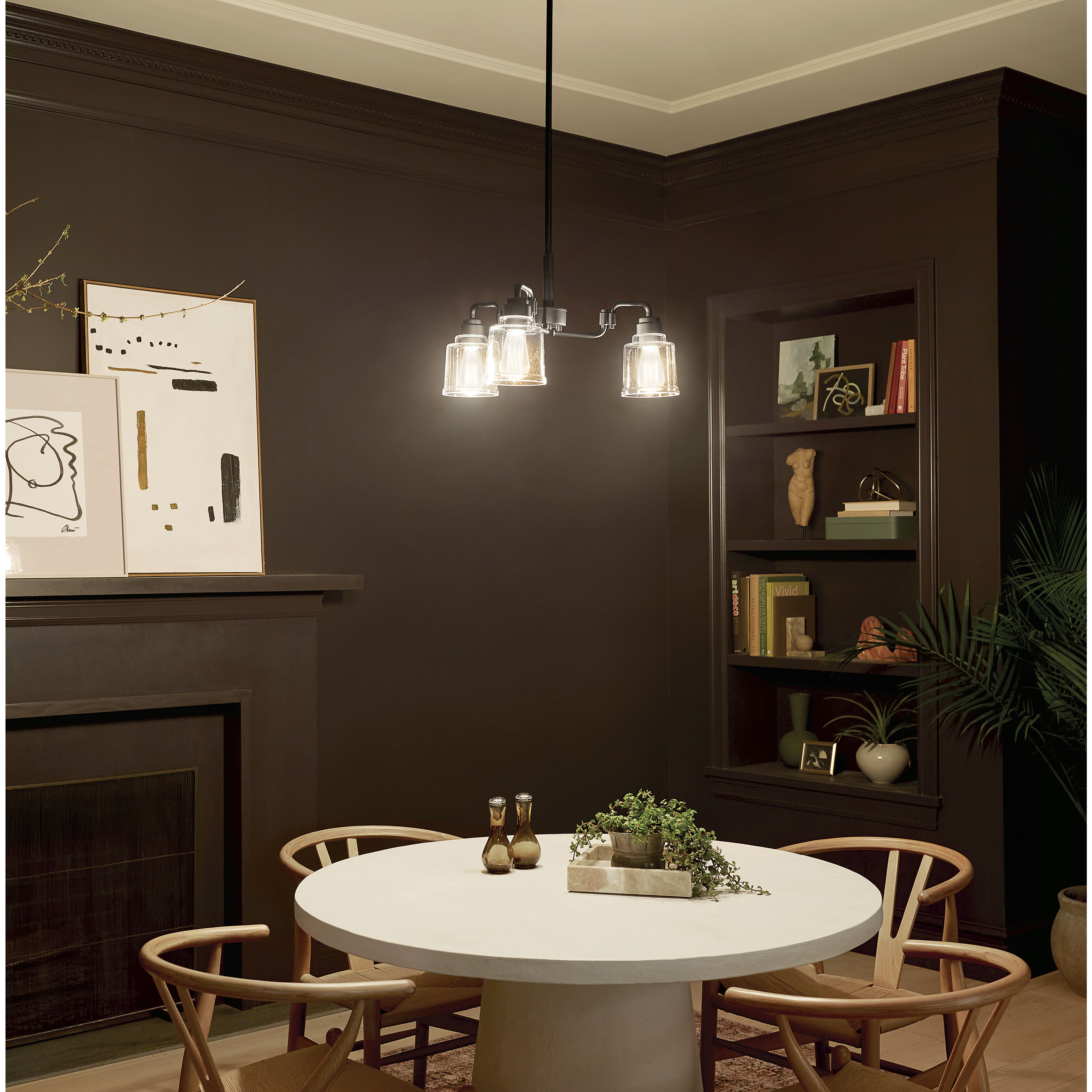 Aivian 3 Light 22.75 inch Black Chandelier Ceiling Light, Small