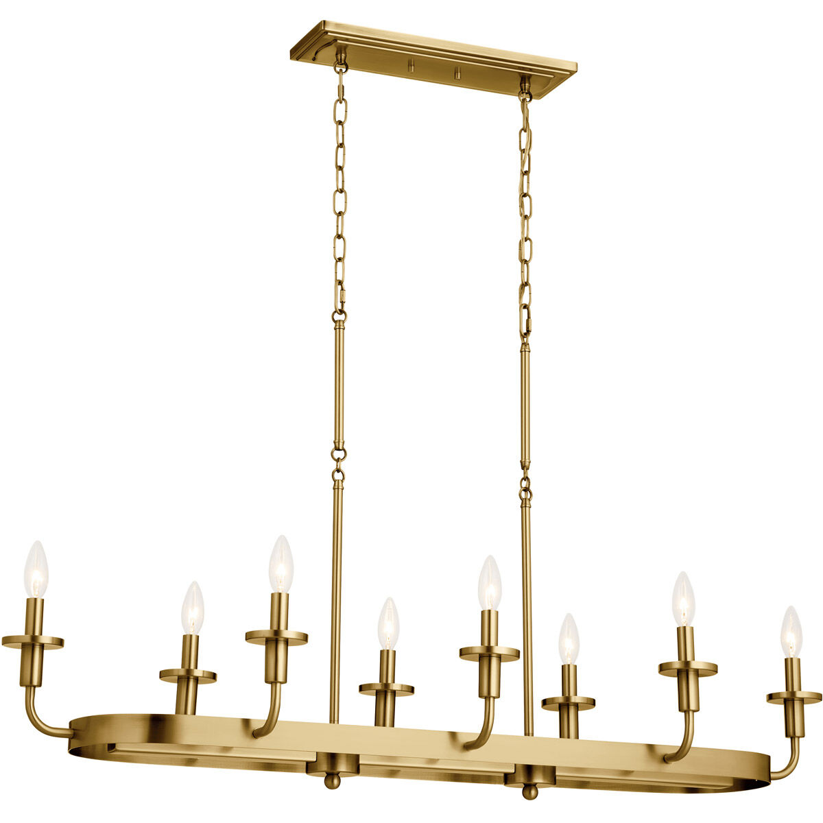 Homestead Vetivene 8 Light 17.5 inch Natural Brass Chandelier Linear Ceiling Light